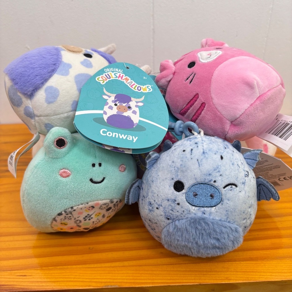 Squishmallows Plush Clip Set 7‎ Kids Backpack Charms Gaines Conway Geraldine Bop